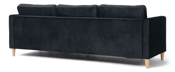 Marino sofa BA4, sjeselongsofa høyre eller venstresnudd i velur svart.