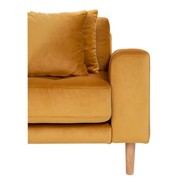 Lido sofa , sjeselongsofa venstrevent velur senneps gul.