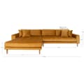 Miniatyrbilde 4 av 6: Lido sofa , sjeselongsofa venstrevent velur senneps gul.