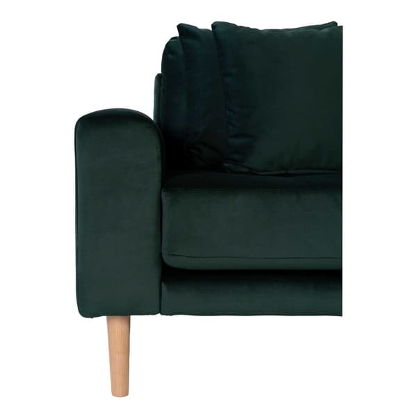 Lido sjeselong sofa høyresnudd velur inkl. 4 pynteputer, grønn.