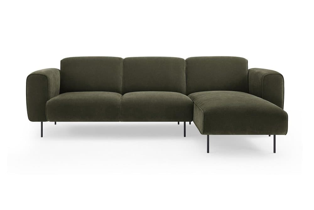 HINDAL 4-sits Soffa med Schäslong Mörkgrön