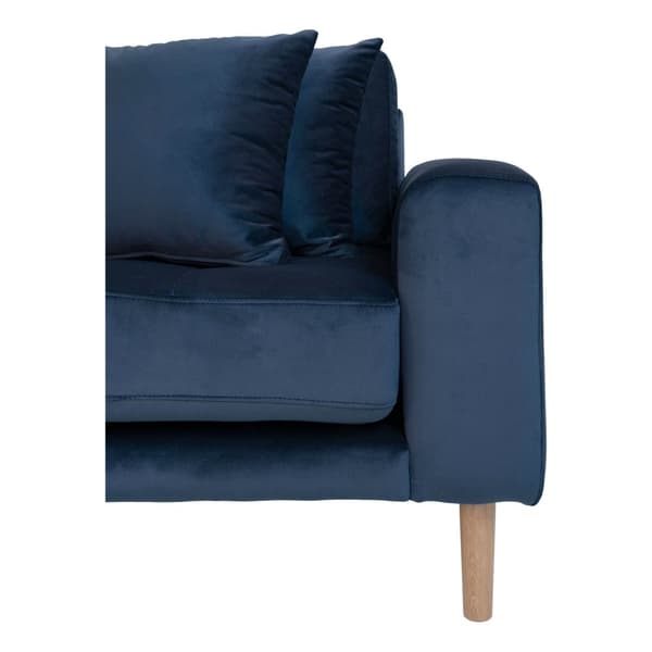 Lido sofa , sjeselongsofa venstrevent velur mørk blå.