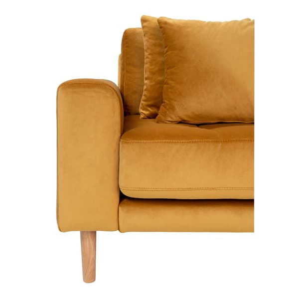 Lido sofa , sjeselongsofa høyrevent velur senneps gul.
