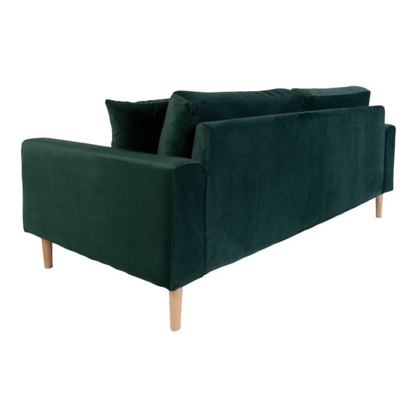 Lido sofa 2,5 seter velur inkl. 2 pynteputer, grønn.