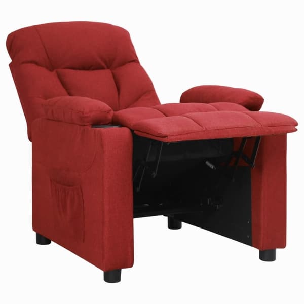 vidaXL Reclinerfåtölj vinröd tyg