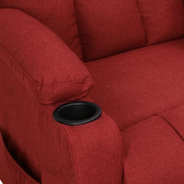 vidaXL Reclinerfåtölj vinröd tyg