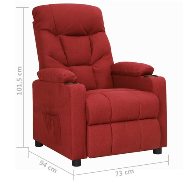 vidaXL Reclinerfåtölj vinröd tyg