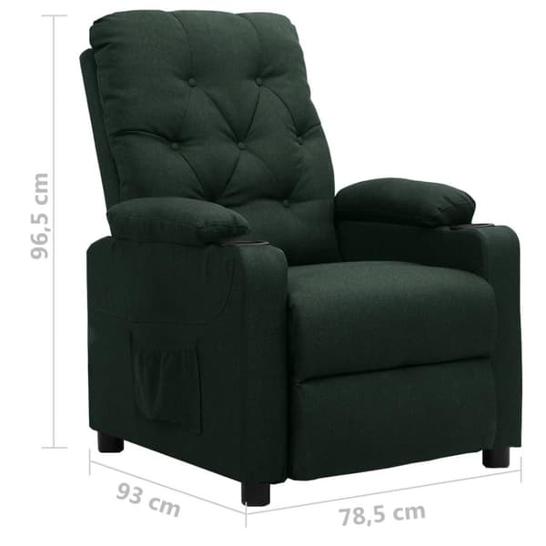 vidaXL Reclinerfåtölj mörkgrön tyg