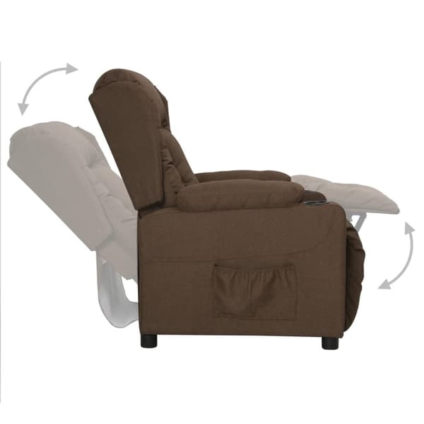 vidaXL Reclinerfåtölj brun tyg