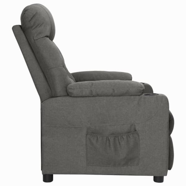 vidaXL Reclinerfåtölj mörkgrå tyg