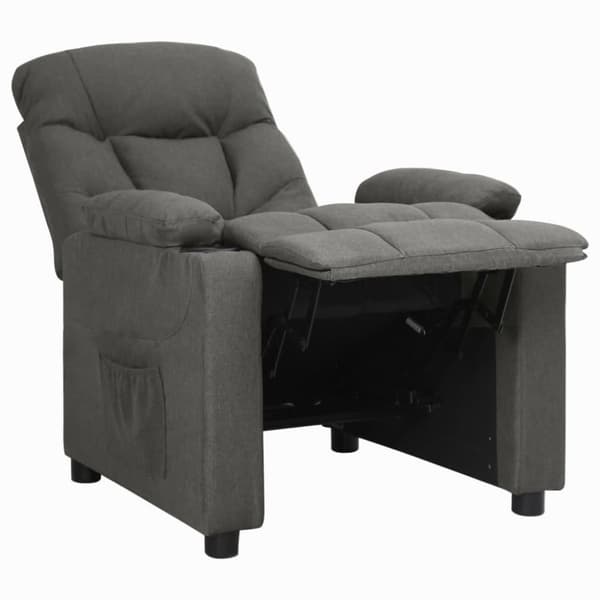 vidaXL Reclinerfåtölj mörkgrå tyg