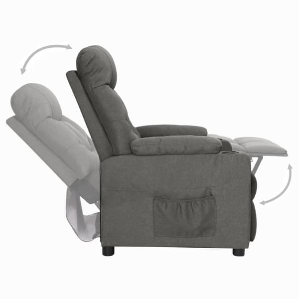 vidaXL Reclinerfåtölj mörkgrå tyg