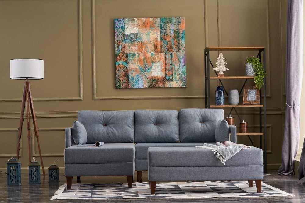 REPUBLICA Bäddsoffa m. Divan 4-sits 140x193 Blå