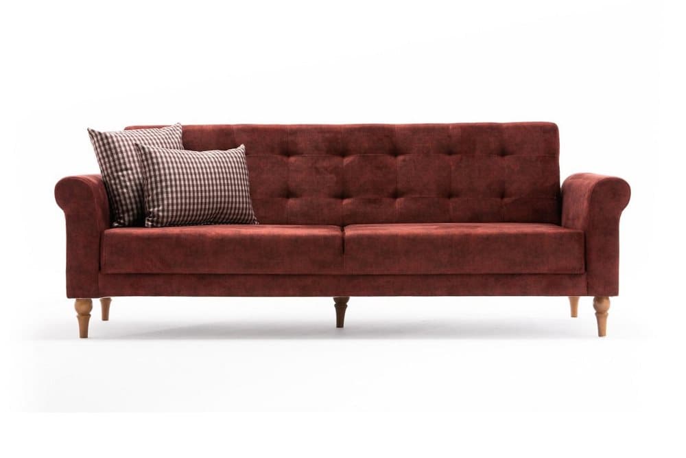 ETHIOPIA Bäddsoffa 3-sits 185x109 Röd