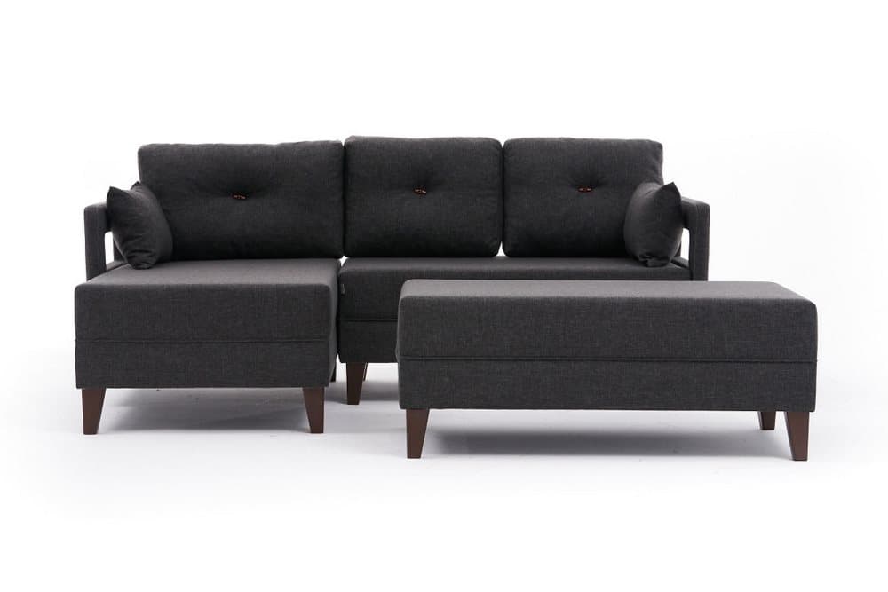REPUBLICA Bäddsoffa m. Divan 4-sits 140x193 Antracit