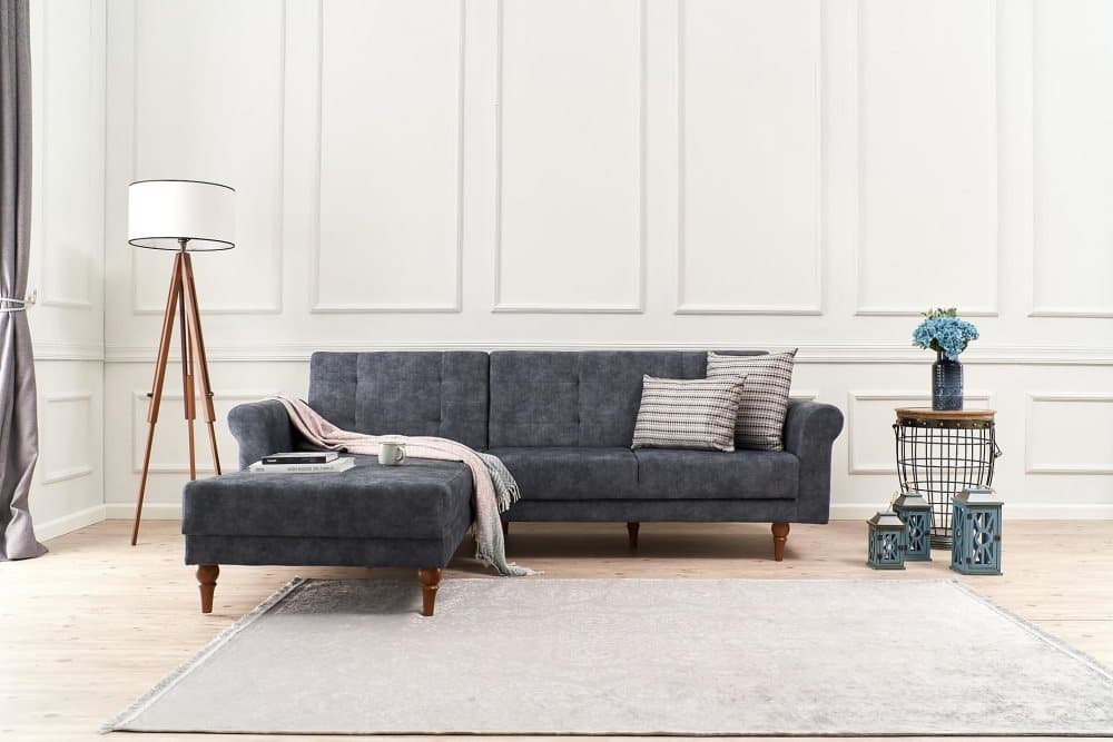ETHIOPIA Bäddsoffa m. Divan 4-sits 205x180 Antracit