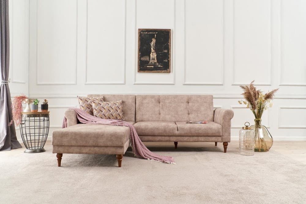 ETHIOPIA Bäddsoffa m. Divan 4-sits 205x180 Cream