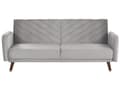 Miniatyrbillede 1 af 10: Sovesofa Grå Mørkt Træ Velour 3 pers Retro Glam Moderne Design Polyester Gummitræ Eukalyptustræ Fløjl Sofa 3-Personers Stue Indretning Møbel