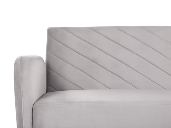 Bäddsoffa 3-sits Sammet Grå Träben Modern Vardagsrum