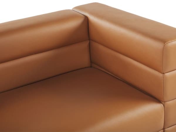 Soffa Brun Konstläder Metallben 3-sits Modern Design Moderna Vardagsrumsmöbler