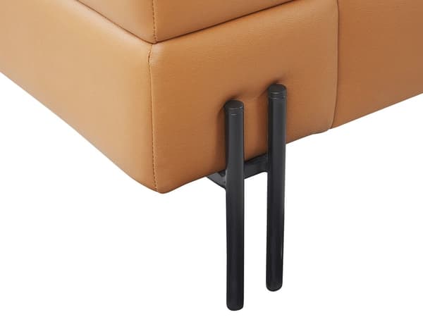 Soffa Brun Konstläder Metallben 3-sits Modern Design Moderna Vardagsrumsmöbler