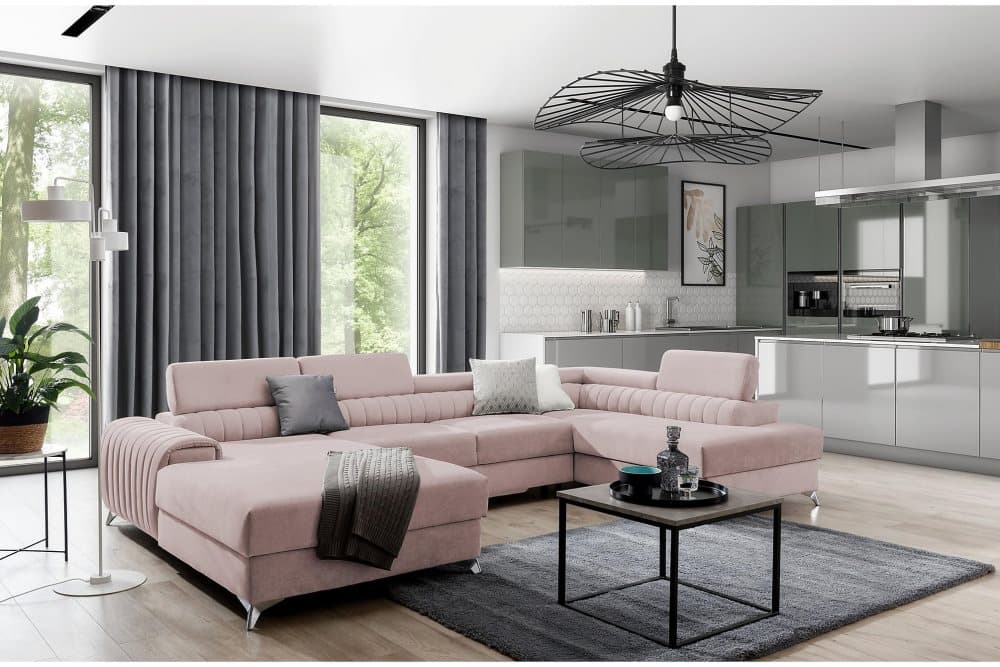 Katashi Bäddsoffa m. Divan och Schäslong med Förvaring Ljusr