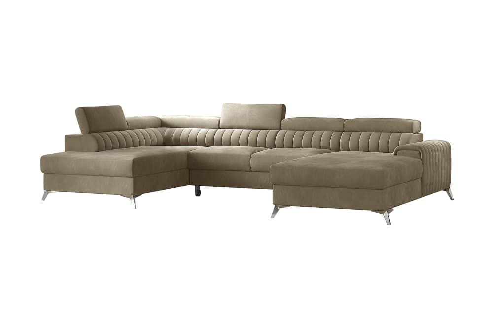 Katashi Bäddsoffa m. Divan och Schäslong med Förvaring Beige