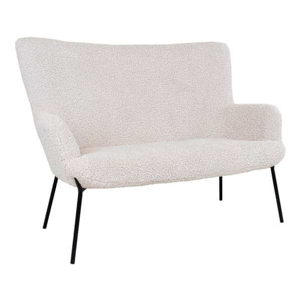 Glasgow sofa 2 personers immiteret lammeskind, hvid.
