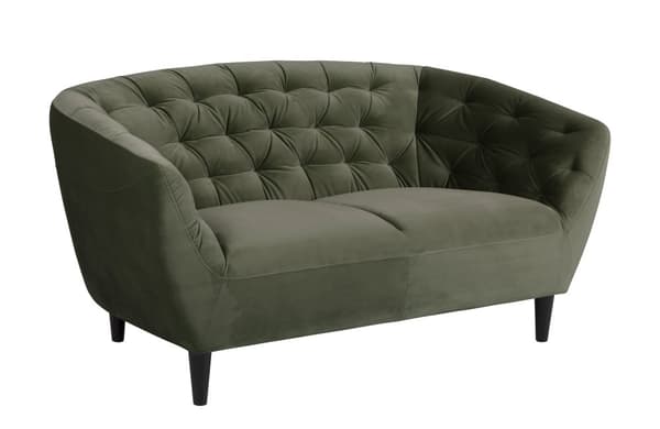 Rita sofa 2 seter skoggsgrønn, gummitre svart.