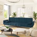 Miniatyrbillede 2 af 11: vidaXL 2-personers sovesofa med 2 puder fløjl blå