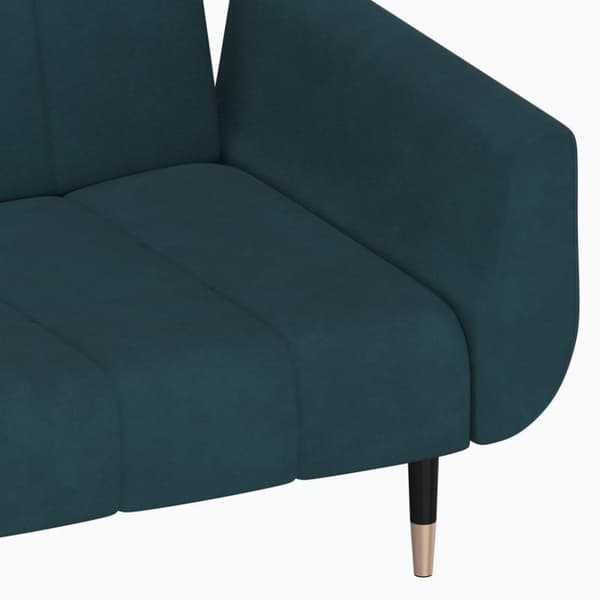 vidaXL Bäddsoffa 2-sits med två kuddar blå sammet