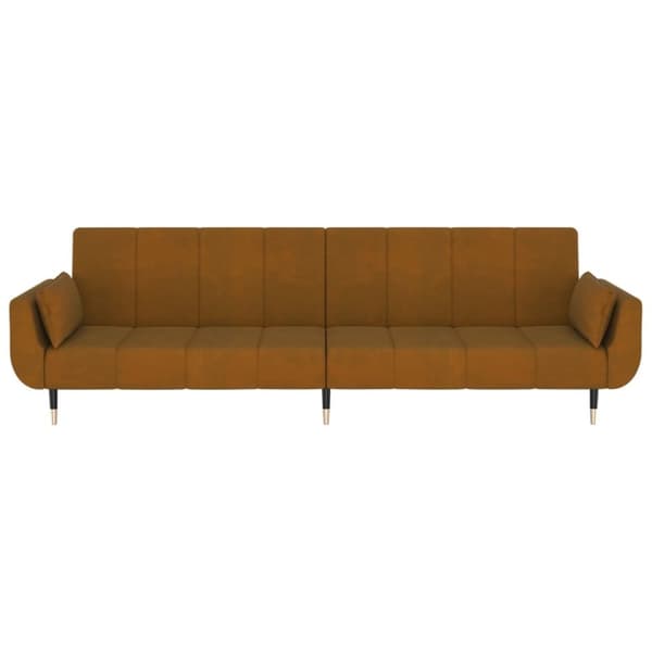 vidaXL 2-personers sovesofa med 2 puder fløjl brun