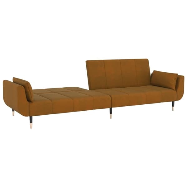 vidaXL 2-personers sovesofa med 2 puder fløjl brun