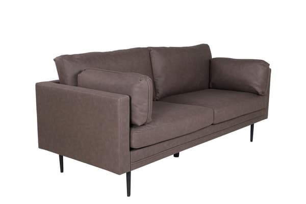 Boom soffa 3-sits PU-läder brun.