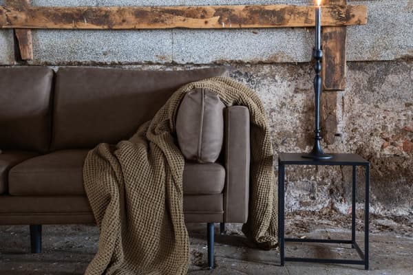 Boom soffa 3-sits PU-läder brun.