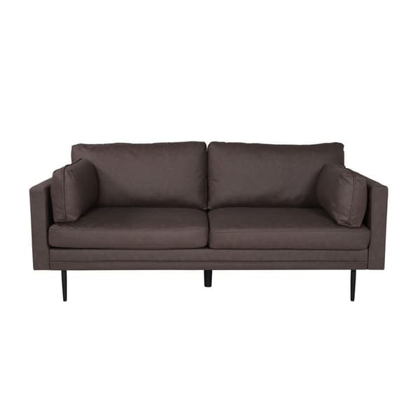 Boom sofa 3 personers PU kunstlæder brun.