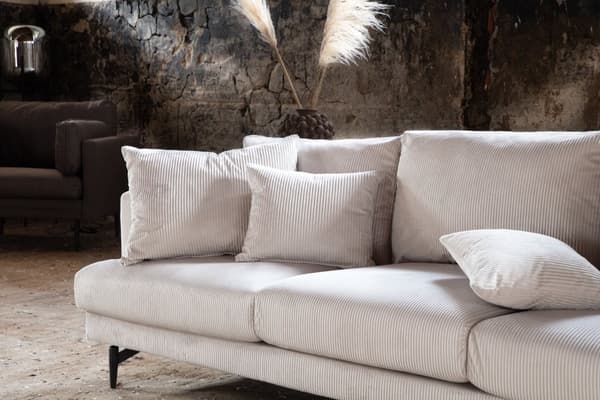 Sofia soffa 3-sits sammet beige.