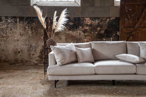 Sofia soffa 3-sits sammet beige.