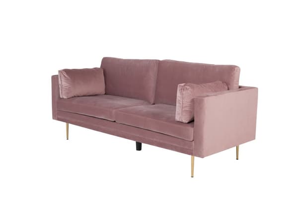 Boom sofa 3 personers velour rosa.