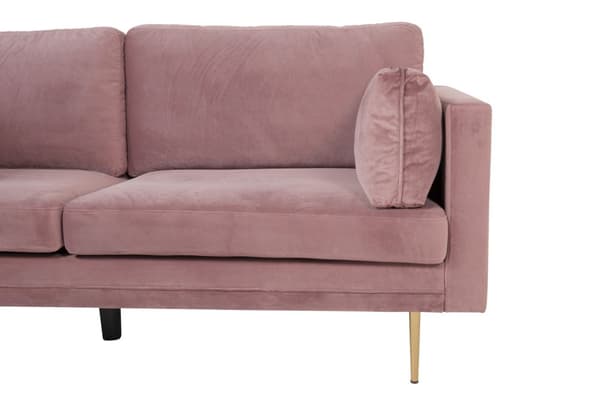 Boom sofa 3 personers velour rosa.