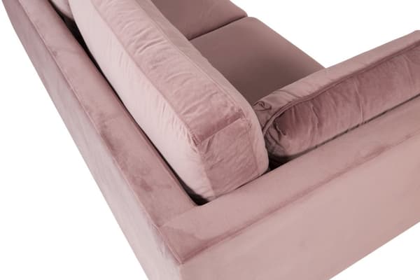 Boom sofa 3 personers velour rosa.