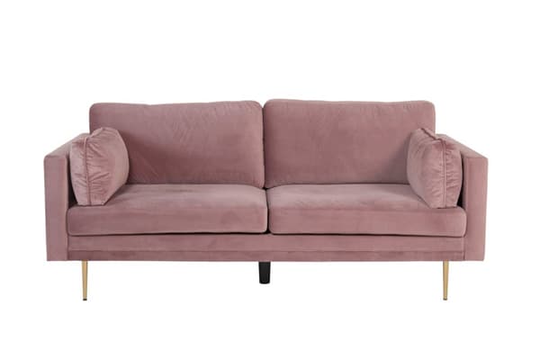 Boom sofa 3 personers velour rosa.