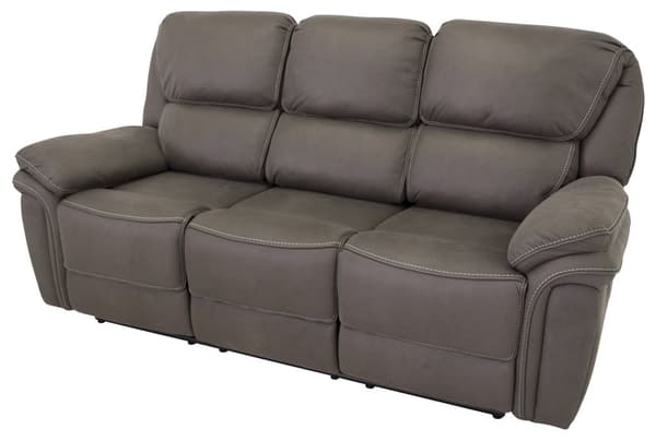 Saranda soffa 3-sits recliner PU-läder grå.