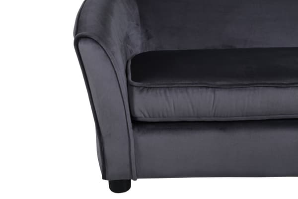 Velvet sofa 2 seter til barn grå.