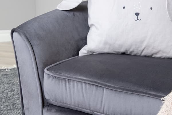 Velvet sofa 2 seter til barn grå.
