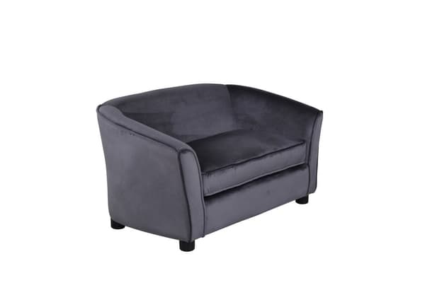 Velvet sofa 2 seter til barn grå.