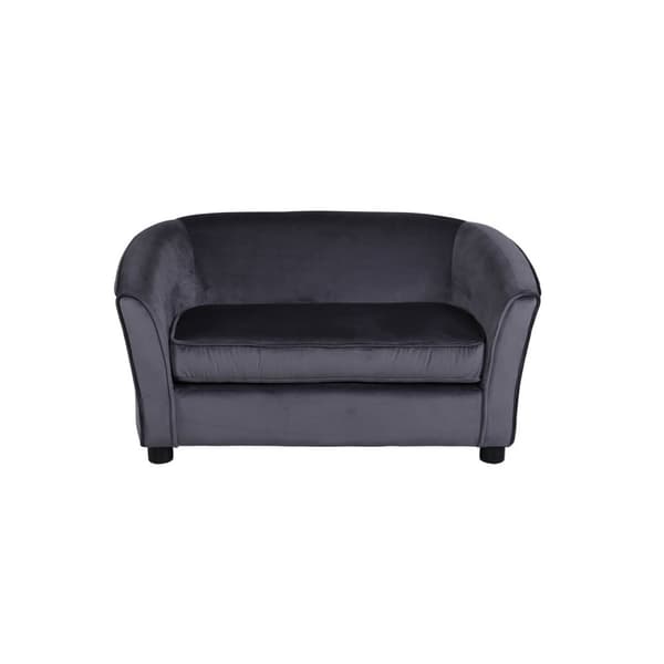 Velvet sofa 2 seter til barn grå.