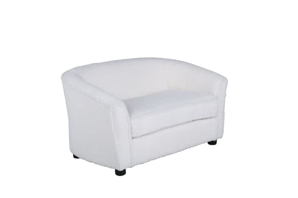 Teddy sofa 2 seter til barn hvit.