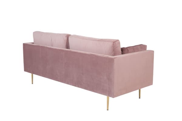 Boom sofa 3 seter velour rosa.
