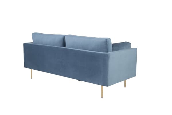 Boom sofa 3 seter velour blå.